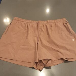 RBX Brown Lightweight Shorts with Drawstring and Zipper Pockets